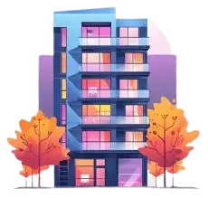 low-density condominium surrounded by trees