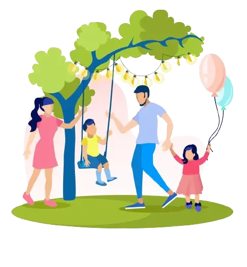 Family having a good time 